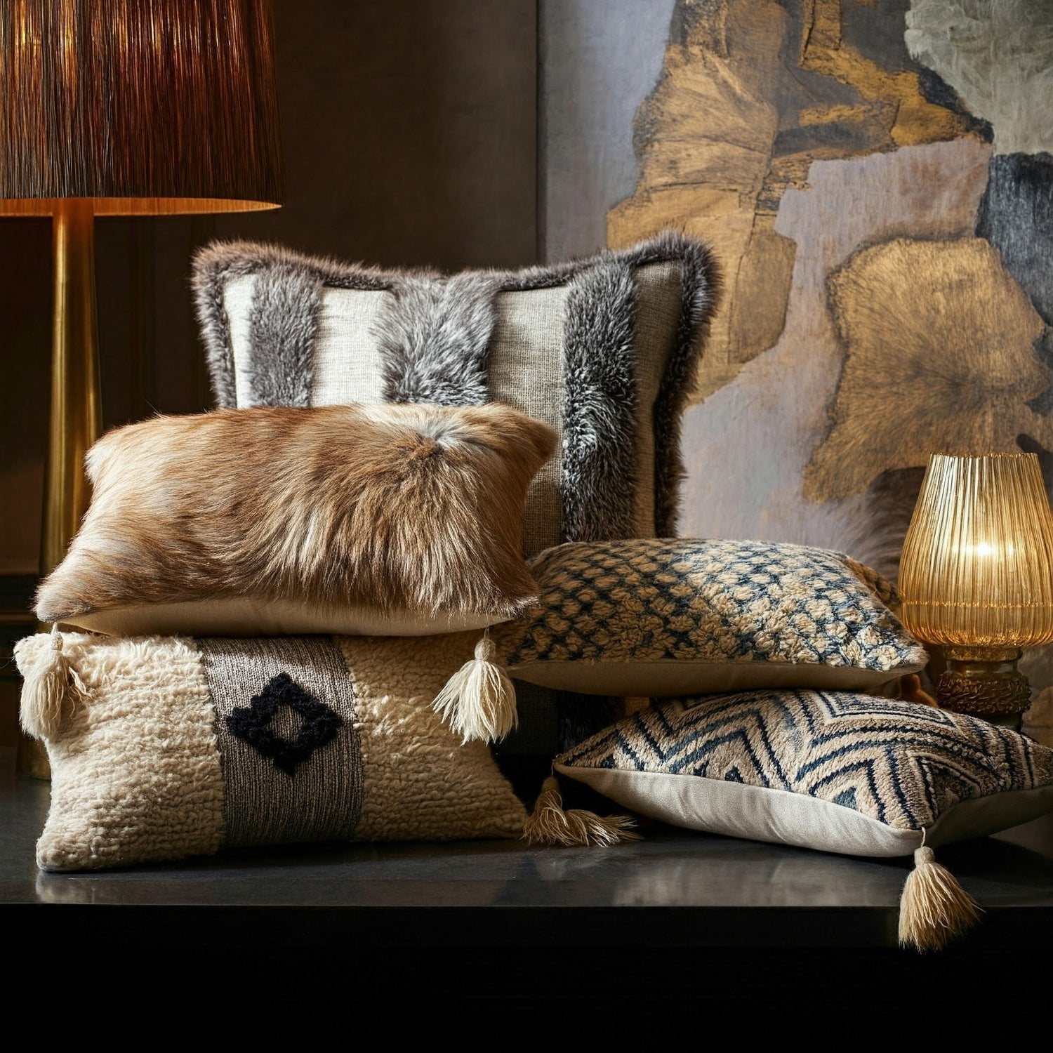 Faux Fur & Wool Pillows