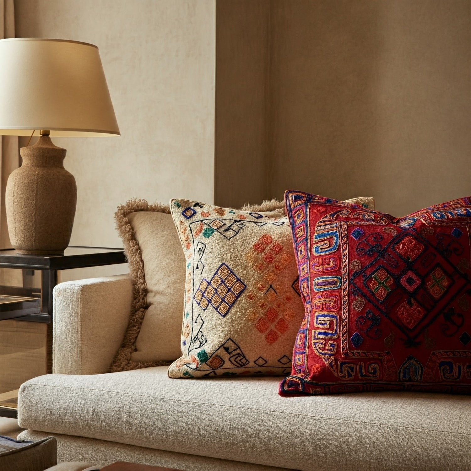 Embroidered Moroccan Pillows