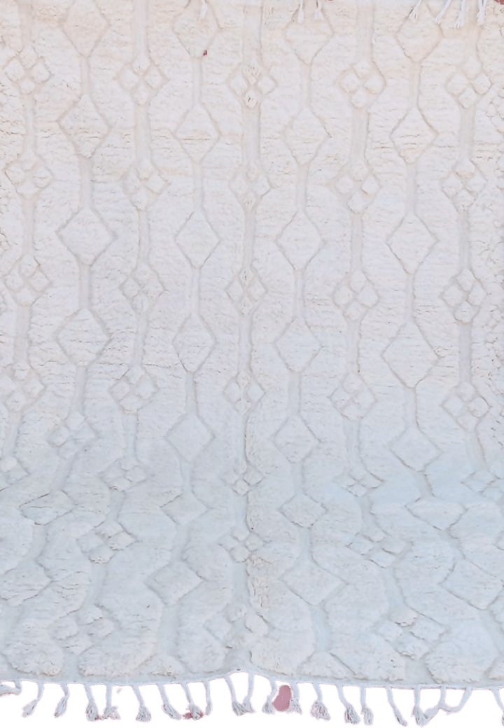 Tapis marocain Beni Ourain, tapis en laine tissé à la main, tapis berbère blanc, 280x190cm