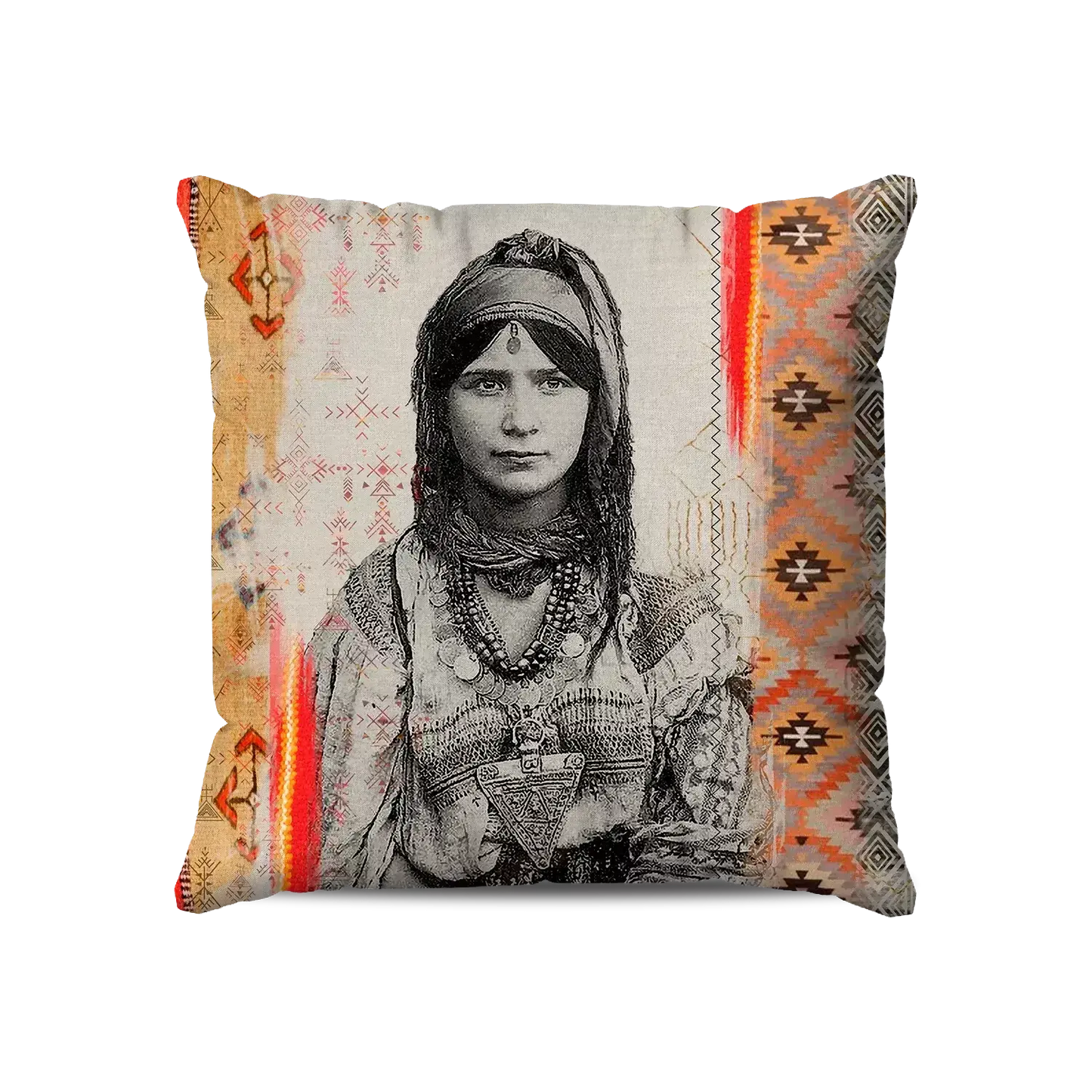 CUSHION - AMAZIGH LADY MOROCCAN COLORS