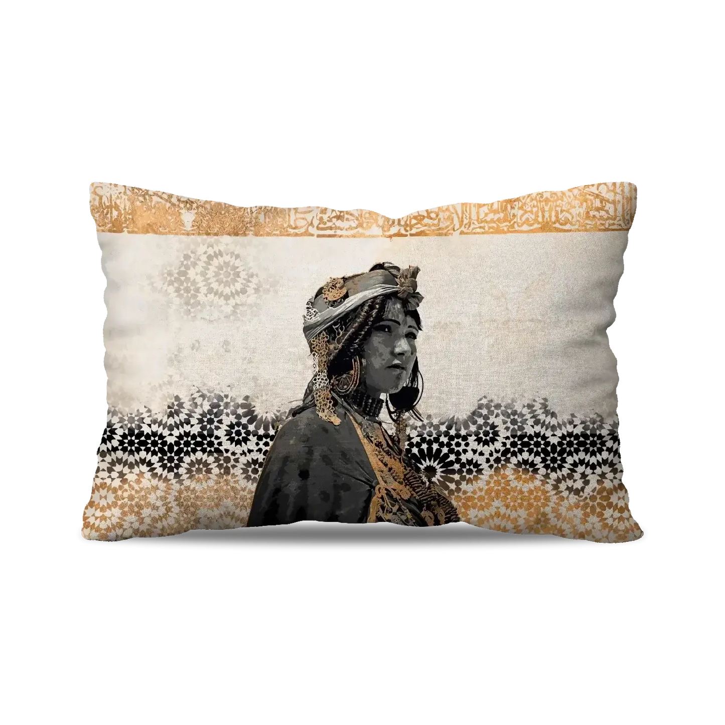 BERBER RECTANGLE CUSHION - AMAZIGH LADY ZELLIG PATTERN