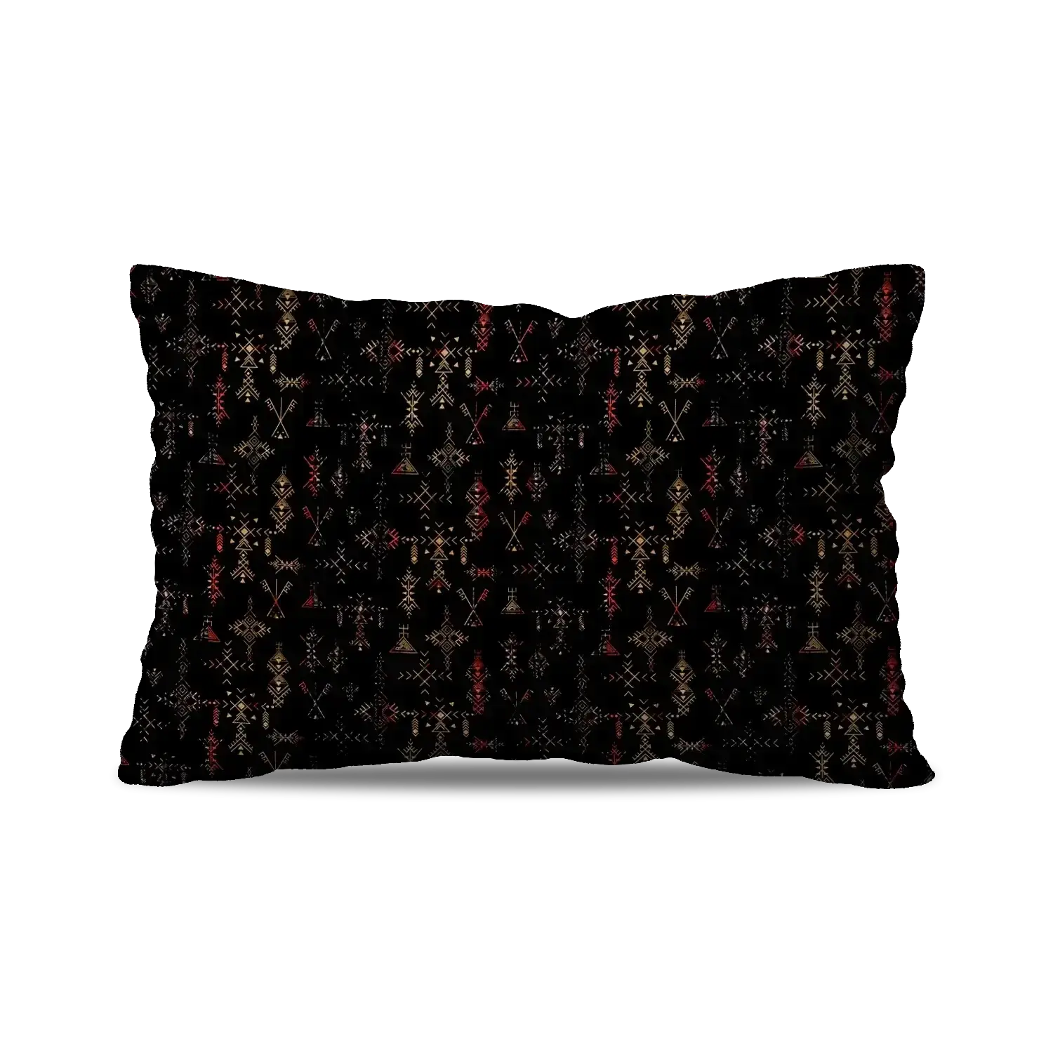 CUSHION -BLACK AMAZIGH SYMBOLS PATTERN