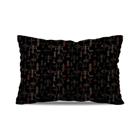 CUSHION -BLACK AMAZIGH SYMBOLS PATTERN