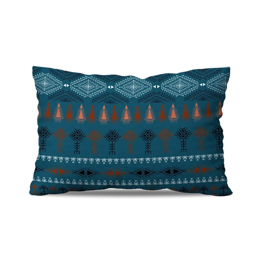 BERBER RECTANGLE CUSHION - BLUE AMAZIGH PATTERN