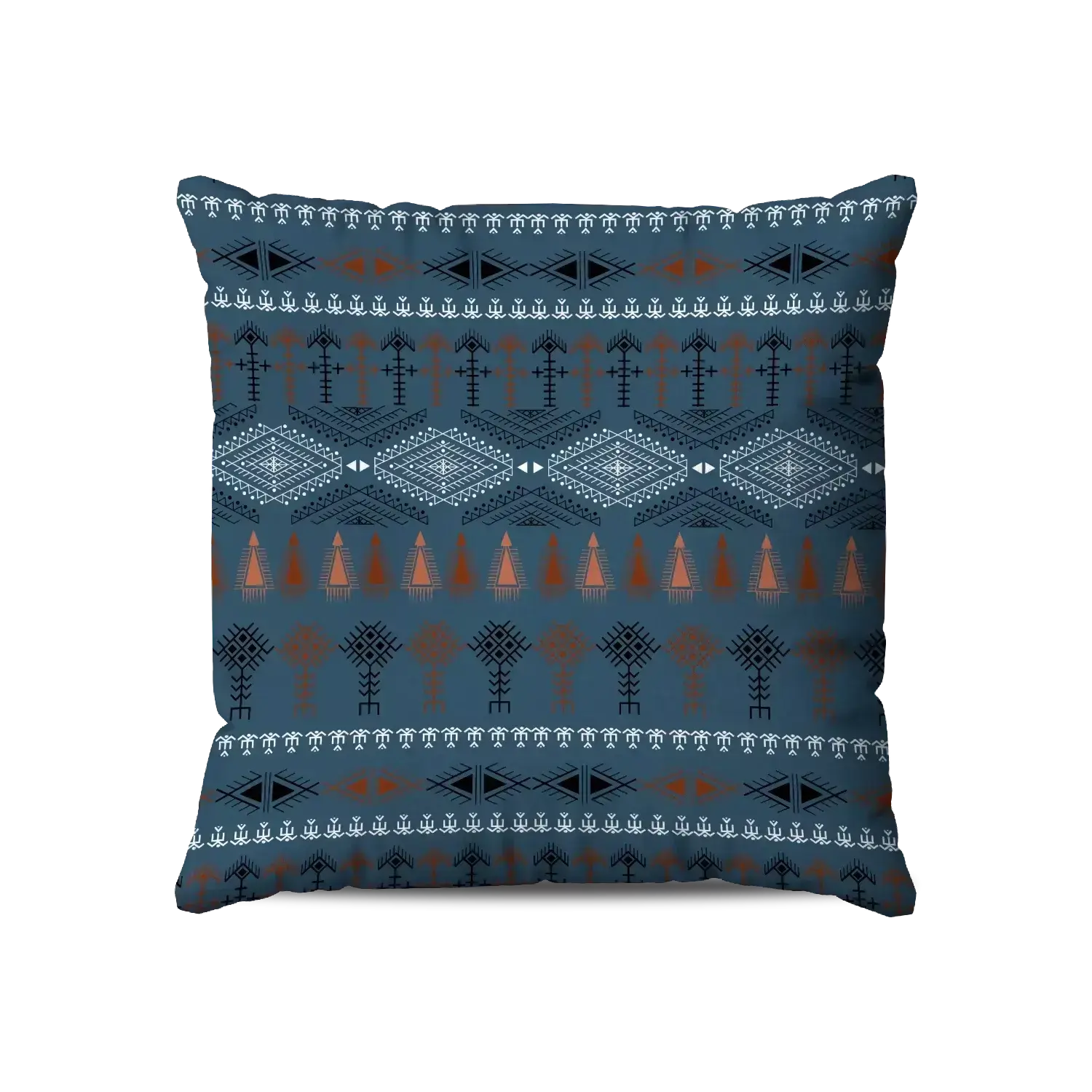 CUSHION - BLUE AMAZIGH SYMBOLES PATTERN