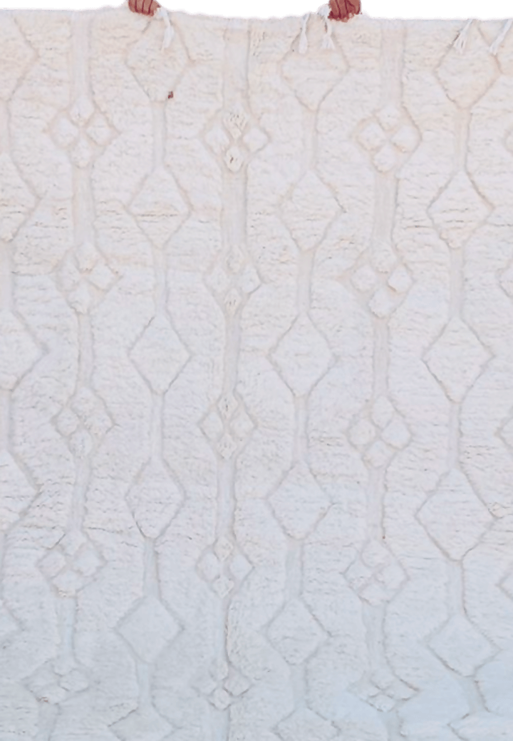 Tapis marocain Beni Ourain, tapis en laine tissé à la main, tapis berbère blanc, 280x190cm