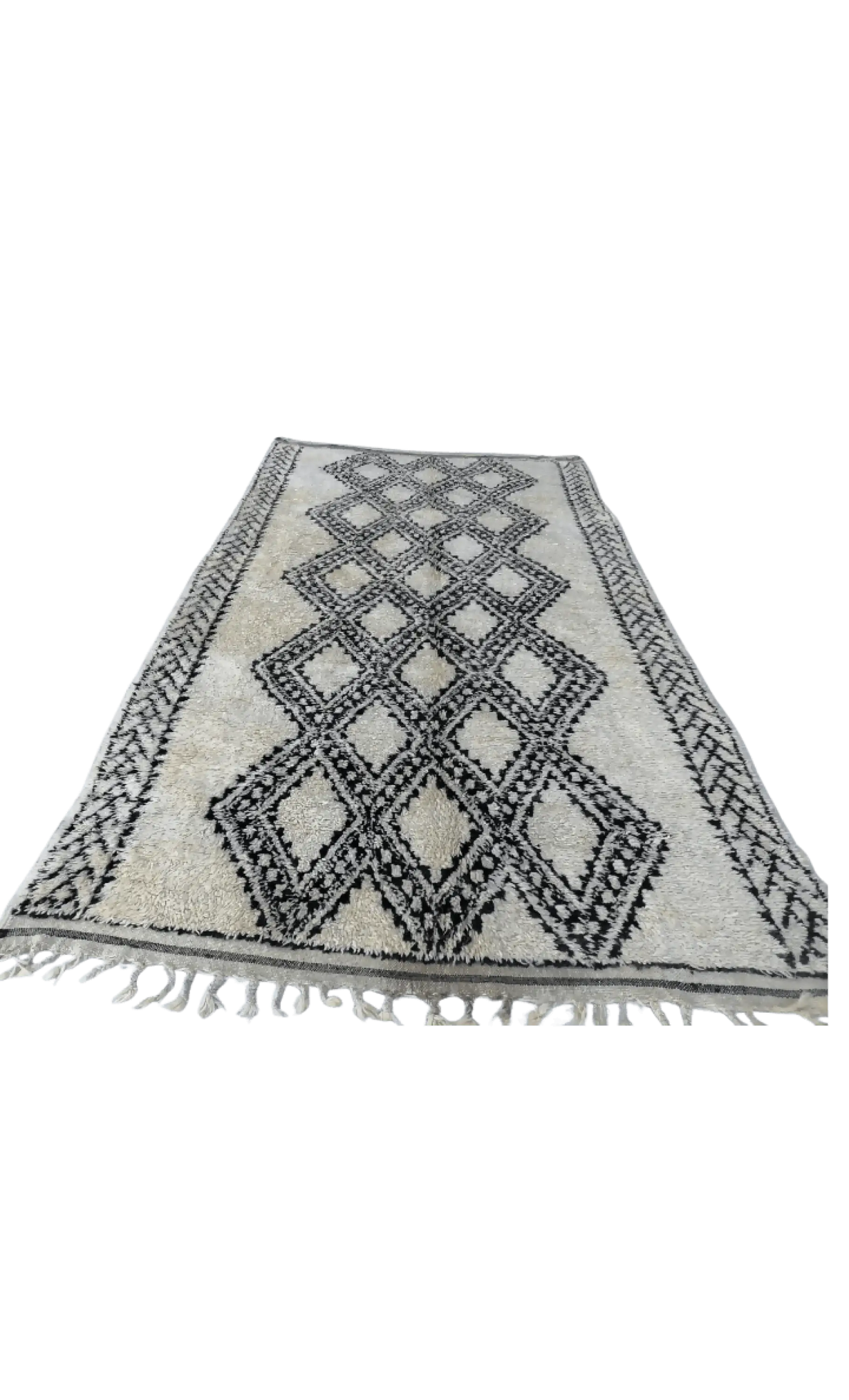 Beni Ouarain Rug | Ivory | Diamond Pattern | 180x220cm | Handmade - 180x220cm - Rugs