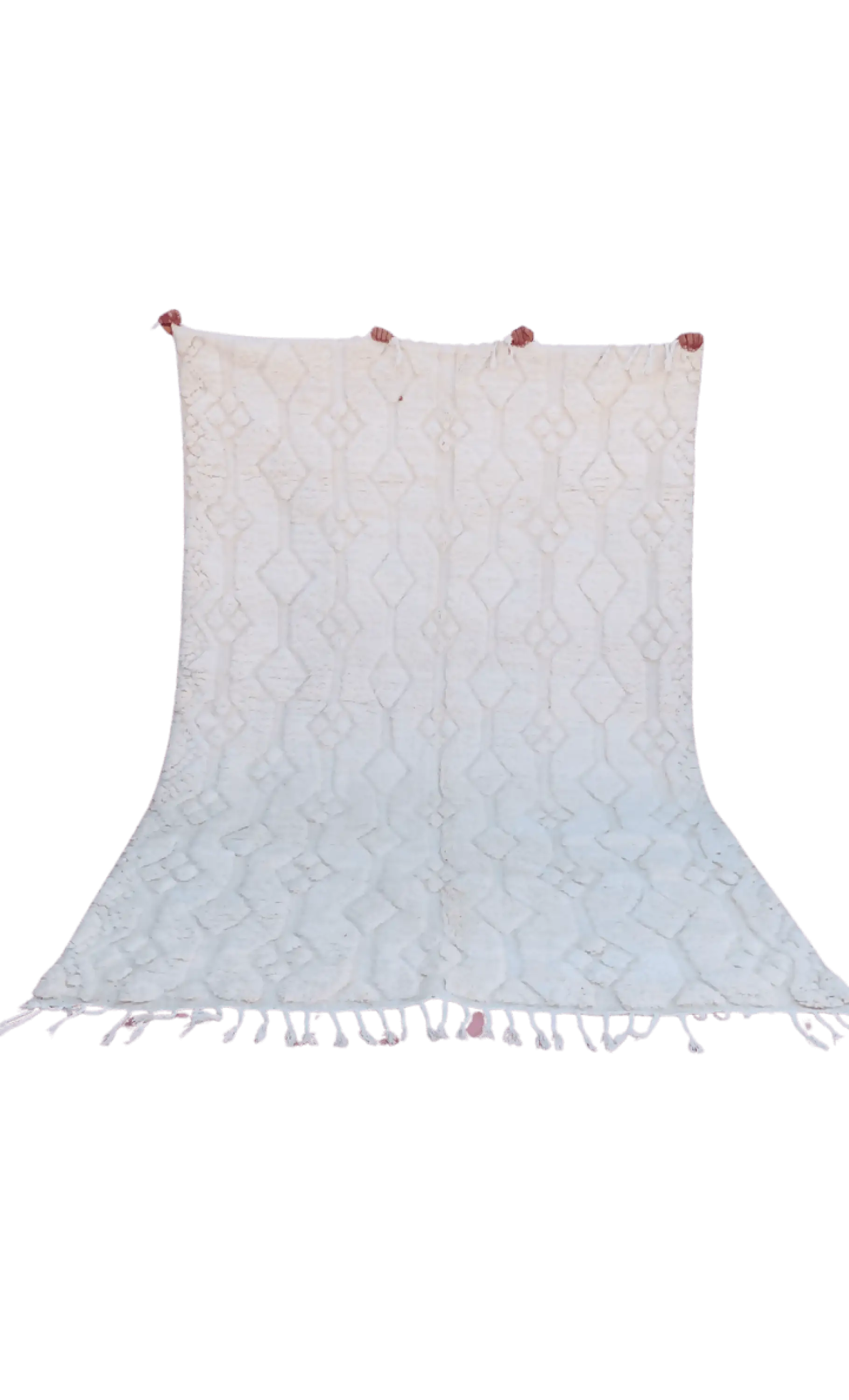 Moroccan Beni Ourain Rug Handwoven Wool Rug White Berber Rug 280x190cm - 280x180cm - Rugs