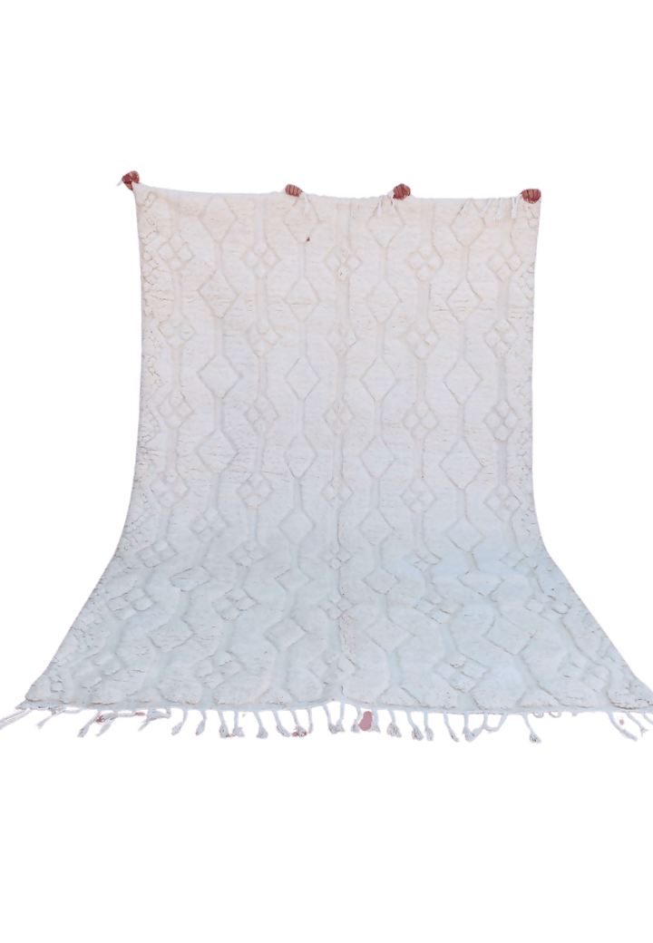 Tapis marocain Beni Ourain, tapis en laine tissé à la main, tapis berbère blanc, 280x190cm