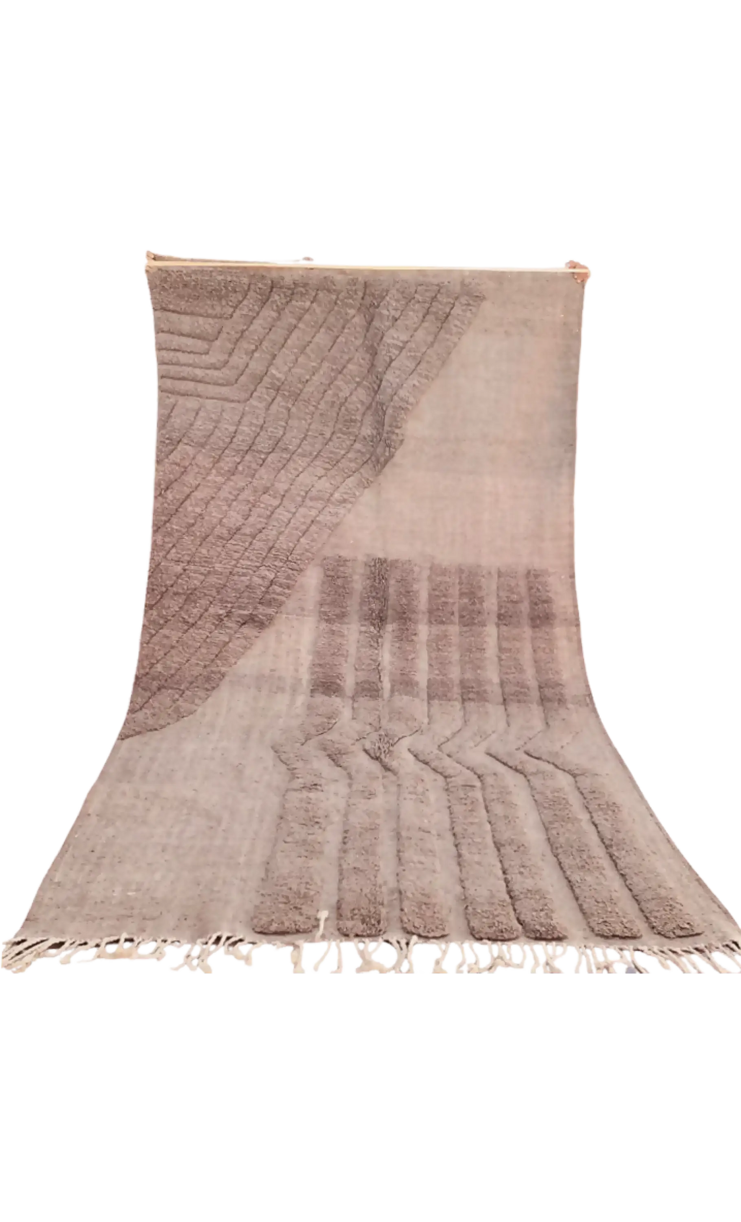 Textured Moroccan Rug in Earthy Brown - Handwoven Azilal Rug - 320x195cm - 320x195cm - Rugs